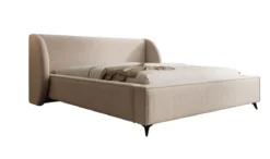 Designer Polsterbett Freya in Strukturstoff mit Stauraum