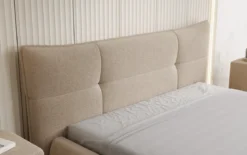 Designer Polsterbett Gioia in Teddy Bouclé mit Stauraum