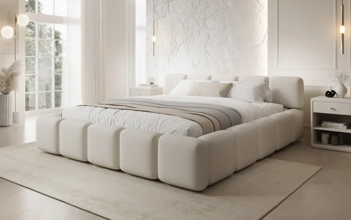 Designer Polsterbett Giulia Stoff mit Stauraum