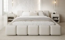 Designer Polsterbett Giulia Stoff mit Stauraum