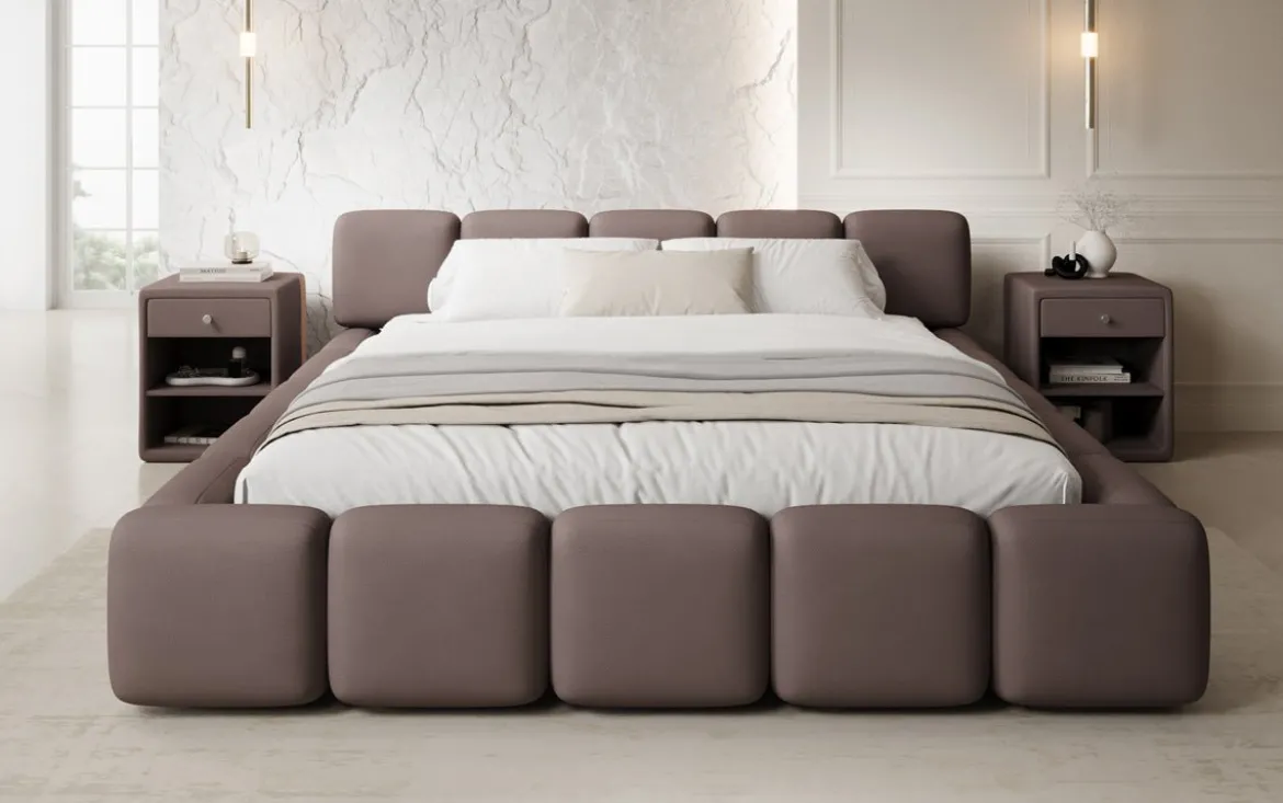 Designer Polsterbett Giulia Stoff mit Stauraum