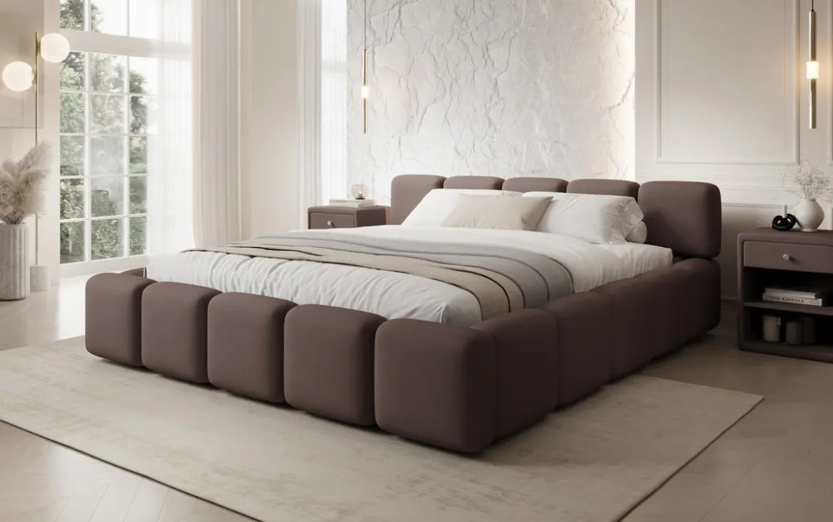 Designer Polsterbett Giulia Stoff mit Stauraum