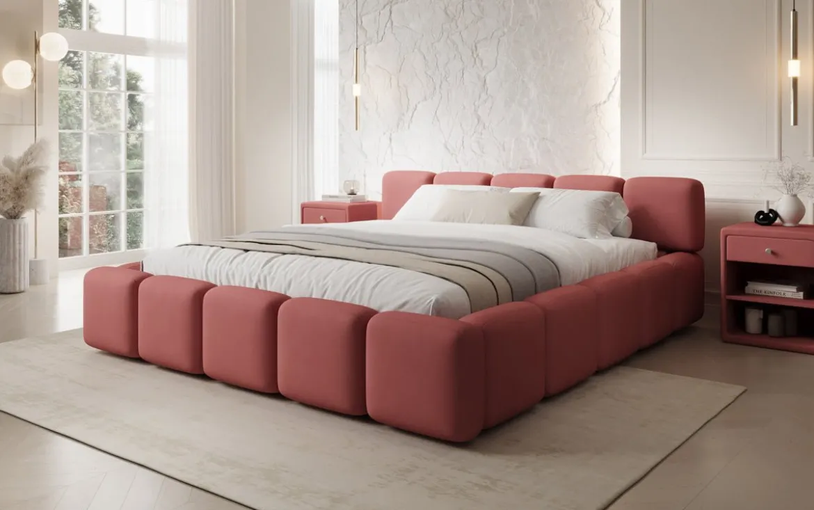 Designer Polsterbett Giulia Stoff mit Stauraum