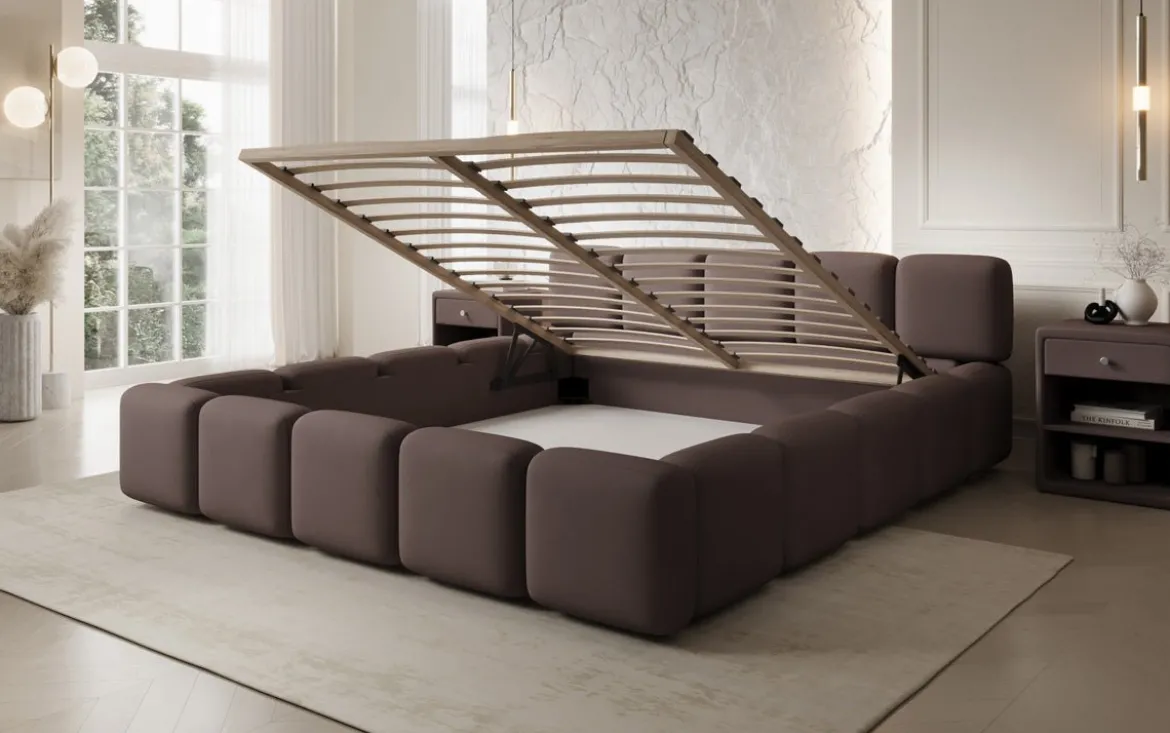 Designer Polsterbett Giulia Stoff mit Stauraum