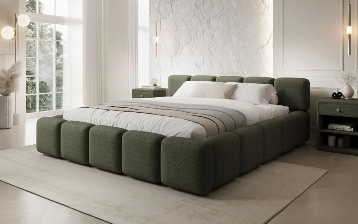 Designer Polsterbett Giulia Bouclé mit Stauraum