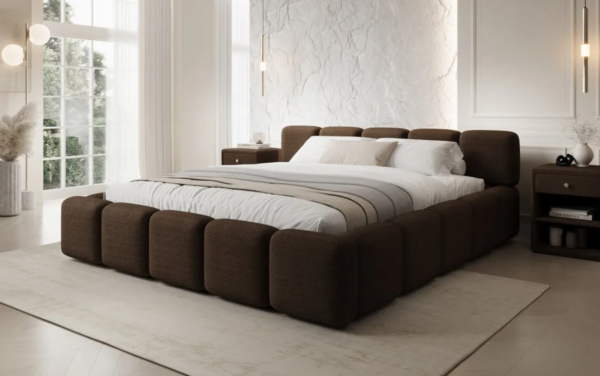 Designer Polsterbett Giulia Bouclé mit Stauraum