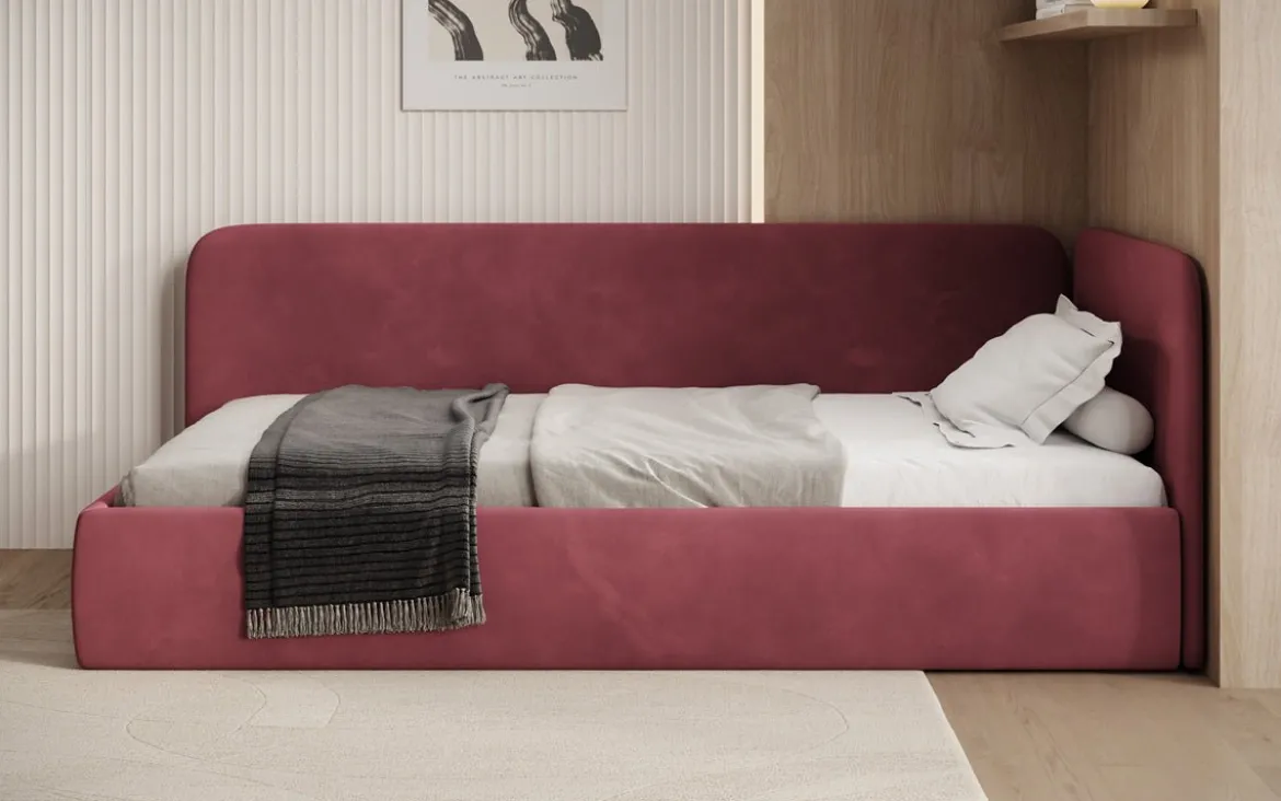 Designer Polsterbett/Gästebett/Sofa Cleo mit Stauraum