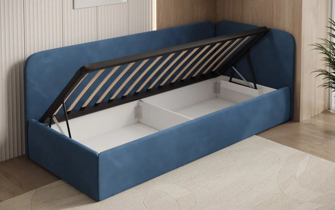 Designer Polsterbett/Gästebett/Sofa Cleo mit Stauraum