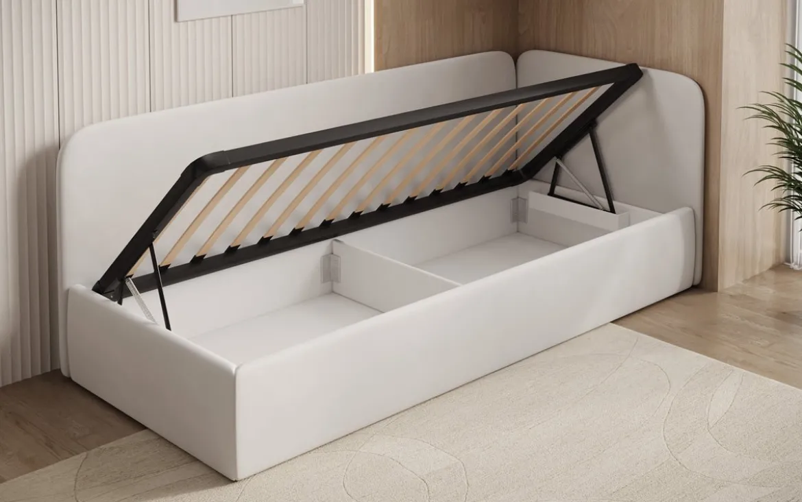 Designer Polsterbett/Gästebett/Sofa Cleo mit Stauraum