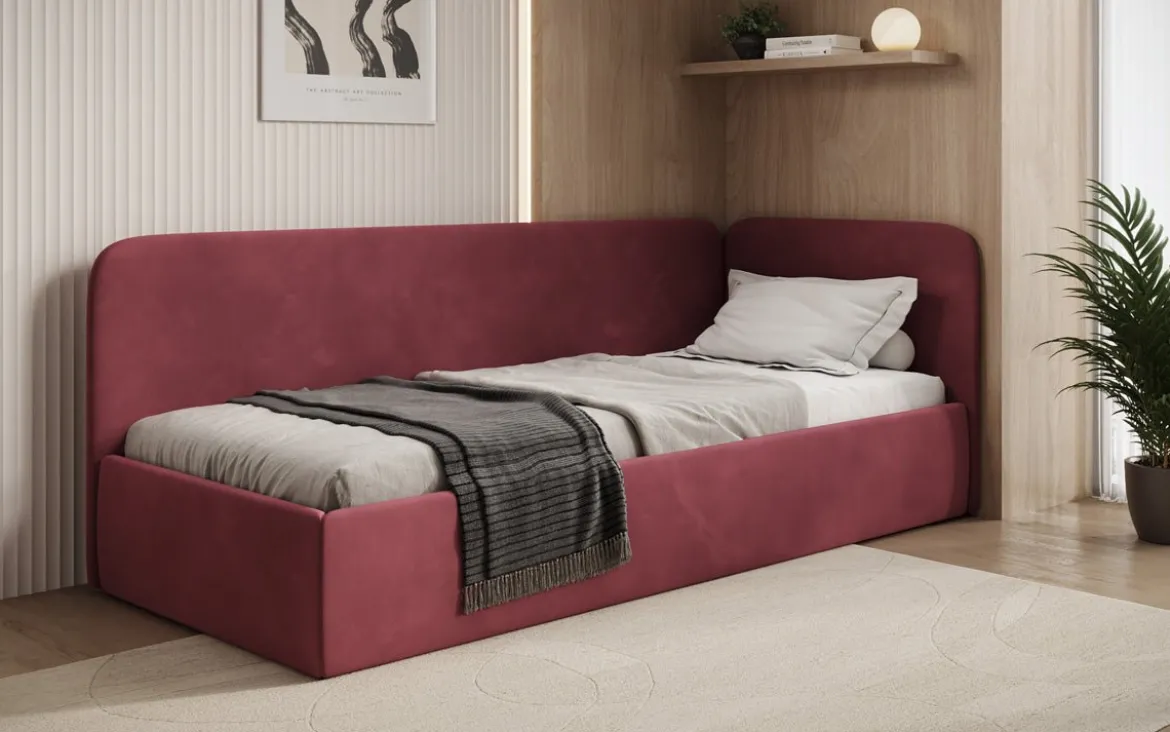 Designer Polsterbett/Gästebett/Sofa Cleo mit Stauraum