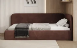 Designer Polsterbett/Gästebett/Sofa Cleo mit Stauraum