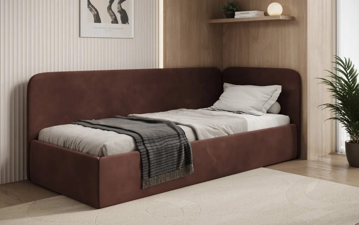 Designer Polsterbett/Gästebett/Sofa Cleo mit Stauraum