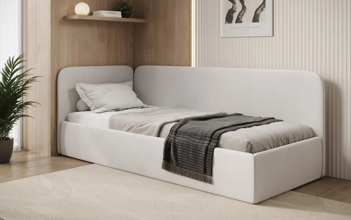 Designer Polsterbett/Gästebett/Sofa Cleo mit Stauraum