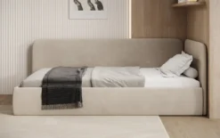 Designer Polsterbett/Gästebett/Sofa Cleo mit Stauraum