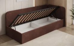 Designer Polsterbett/Gästebett/Sofa Cleo mit Stauraum