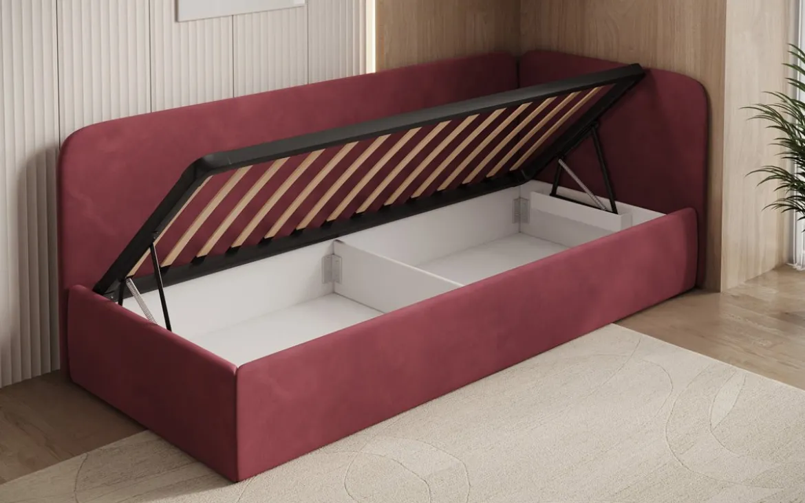 Designer Polsterbett/Gästebett/Sofa Cleo mit Stauraum