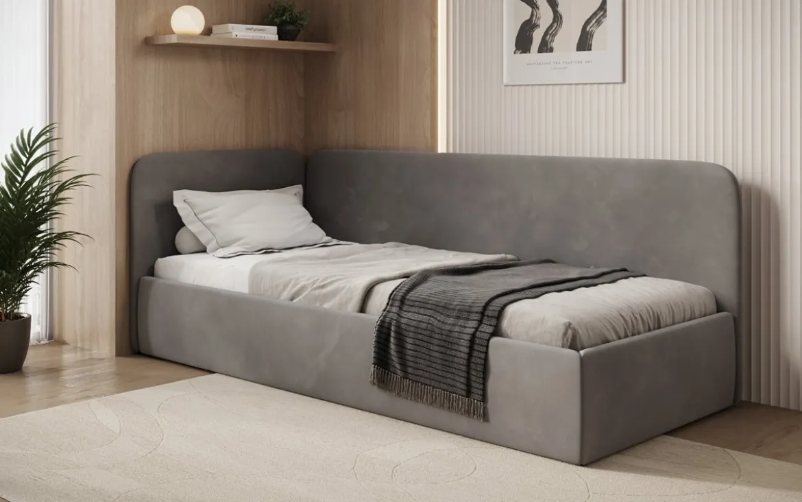 Designer Polsterbett/Gästebett/Sofa Cleo mit Stauraum