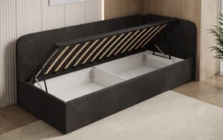 Designer Polsterbett/Gästebett/Sofa Cleo mit Stauraum