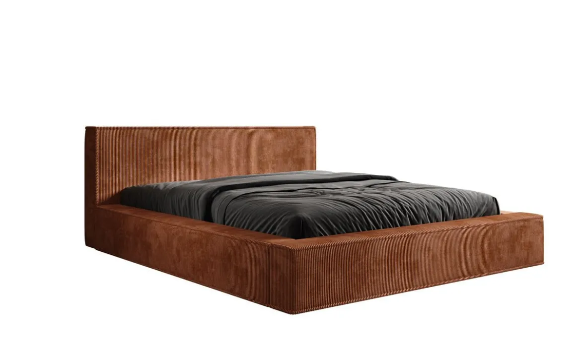 Designer Polsterbett Harmon in Cord mit Stauraum