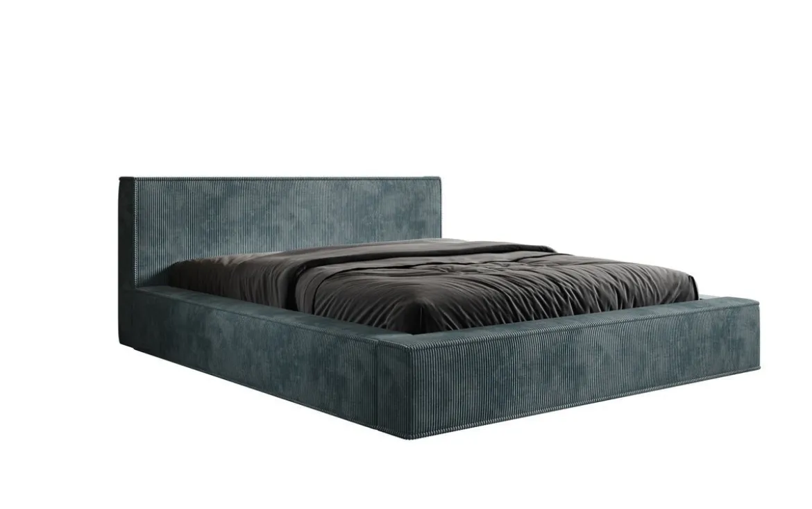 Designer Polsterbett Harmon in Cord mit Stauraum