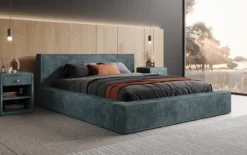 Designer Polsterbett Harmon in Cord mit Stauraum