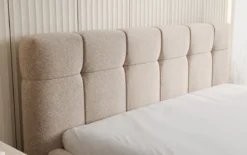 Designer Polsterbett Helena in Strukturstoff mit Stauraum