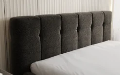 Designer Polsterbett Helena in Strukturstoff mit Stauraum