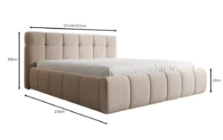 Designer Polsterbett Helena in Strukturstoff mit Stauraum
