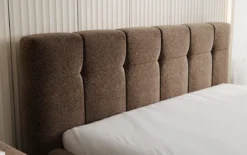 Designer Polsterbett Helena in Strukturstoff mit Stauraum