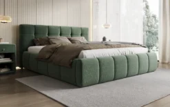 Designer Polsterbett Helena in Strukturstoff mit Stauraum
