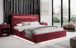 Designer Polsterbett Ida inkl. RGB, USB und Stauraum