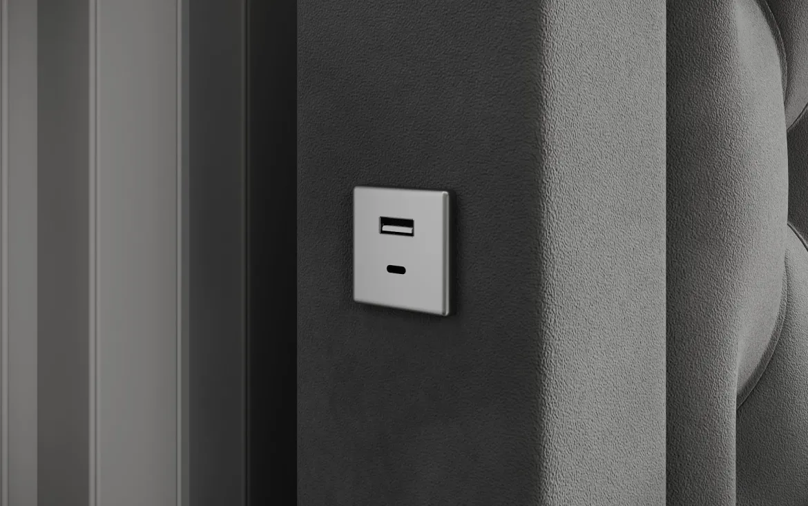 Designer Polsterbett Ida inkl. RGB, USB und Stauraum