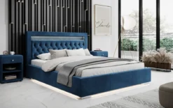 Designer Polsterbett Ida inkl. RGB, USB und Stauraum