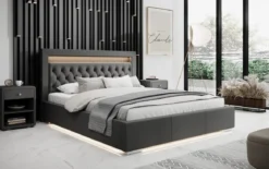 Designer Polsterbett Infinity inkl. RGB, USB und Stauraum