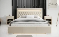 Designer Polsterbett Infinity inkl. RGB, USB und Stauraum