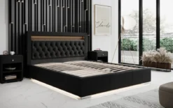 Designer Polsterbett Infinity inkl. RGB, USB und Stauraum