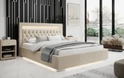 Designer Polsterbett Infinity inkl. RGB, USB und Stauraum