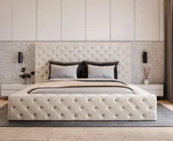 Designer Polsterbett Lana Samt mit Stauraum