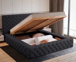 Designer Polsterbett Lana Samt mit Stauraum