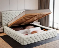 Designer Polsterbett Lana Samt mit Stauraum