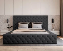 Designer Polsterbett Lana Samt mit Stauraum
