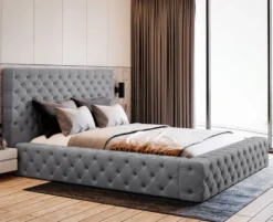 Designer Polsterbett Lana Samt mit Stauraum