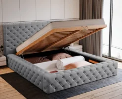 Designer Polsterbett Lana Samt mit Stauraum