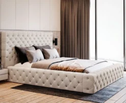Designer Polsterbett Lana Samt mit Stauraum