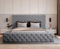 Designer Polsterbett Lana Samt mit Stauraum