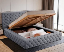 Designer Polsterbett Lana Samt mit Stauraum