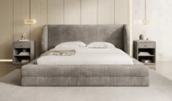 Designer Polsterbett Liv Cord mit Stauraum