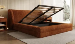 Designer Polsterbett Liv Cord mit Stauraum