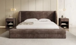 Designer Polsterbett Liv Cord mit Stauraum