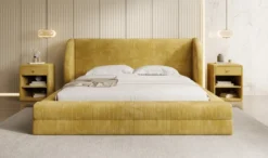 Designer Polsterbett Liv Cord mit Stauraum